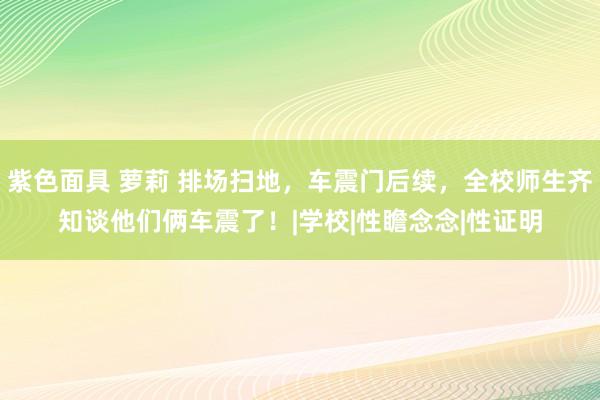 紫色面具 萝莉 排场扫地，车震门后续，全校师生齐知谈他们俩车震了！|学校|性瞻念念|性证明