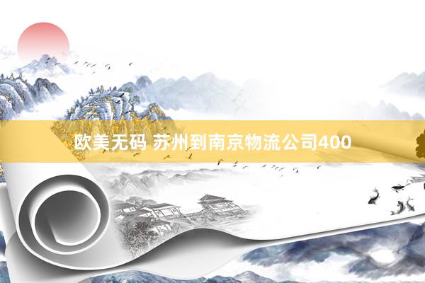 欧美无码 苏州到南京物流公司400