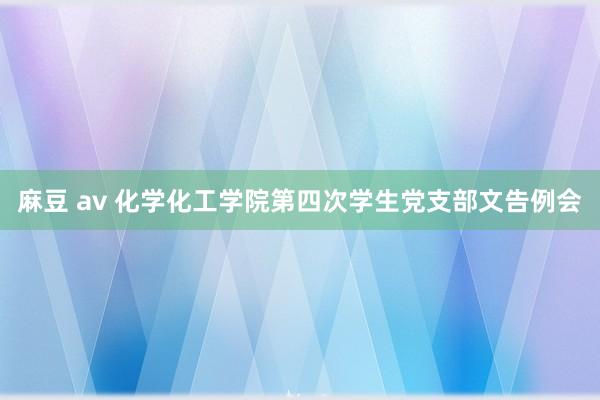 麻豆 av 化学化工学院第四次学生党支部文告例会